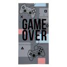 Osuška Game Over grey  , Barva - Šedá , Rozměr textilu - 70x140