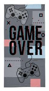 Osuška Game Over grey  , Barva - Šedá , Rozměr textilu - 70x140