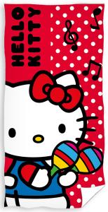 Osuška Hello Kitty Malá Hudobnica , Barva - Červená , Rozměr textilu - 70x140