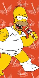Osuška Homer Simpson terakota , Rozměr textilu - 75x150
