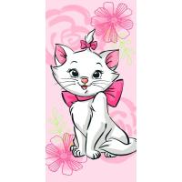 Osuška Mačička Marie pink flower , Barva - Ružová , Rozměr textilu - 70x140