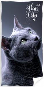 Osuška Mačka Britská Modrá , Rozměr textilu - 70x140