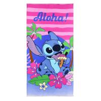 Osuška Lilo a Stitch Palmy Aloha , Barva - Malinová , Rozměr textilu - 70x140