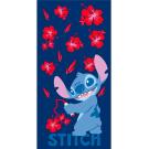 Osuška Lilo a Stitch Květiny , Barva - Tmavo modrá , Rozměr textilu - 70x140