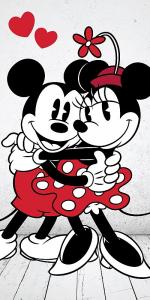 Osuška Mickey a Minnie láska , Rozměr textilu - 70x140