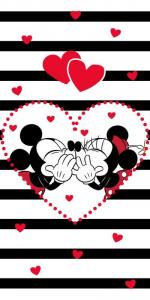 Osuška Mickey Minnie stripes , Rozměr textilu - 70x140
