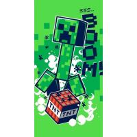 Osuška Minecraft Boom , Barva - Zelená , Rozměr textilu - 70x140