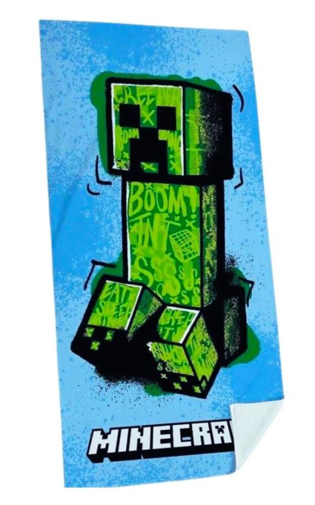 Osuška Minecraft modro zelená