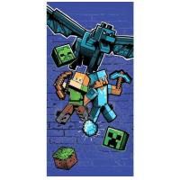 Osuška Minecraft , Barva - Modrá , Rozměr textilu - 70x140