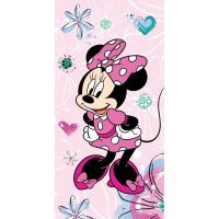 Osuška Minnie pink bow , Barva - Ružová , Rozměr textilu - 70x140