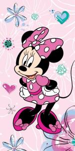 Osuška Minnie pink bow , Barva - Ružová , Rozměr textilu - 70x140