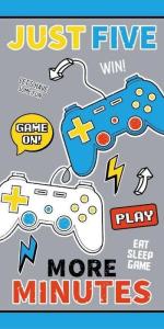 Osuška Play Game , Barva - Šedá , Rozměr textilu - 70x140