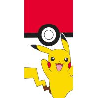 osuška Pokémon Pokéball a Pikachu , Barva - Červeno-žltá , Rozměr textilu - 70x140