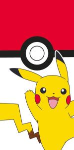 osuška Pokémon Pokéball a Pikachu , Barva - Červeno-žltá , Rozměr textilu - 70x140