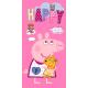 Osuška Prasiatko Pepina a Macko Teddy , Barva - Ružová , Rozměr textilu - 70x140-1
