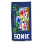 Osuška Sonic a Priatelia , Barva - Modrá , Rozměr textilu - 70x140
