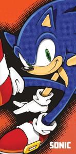 Osuška Sonic ježko , Barva - Červeno-modrá , Rozměr textilu - 70x140
