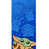Osuška Star Wars Baby Yoda Galaxia Grogu , Barva - Tmavo modrá , Rozměr textilu - 70x140