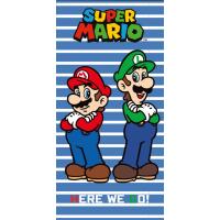 osuška Super Mario a Luigi , Barva - Modrá , Rozměr textilu - 70x140