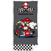 Osuška Super Mario Kart Cieľová Čiara , Barva - Šedá , Rozměr textilu - 70x140