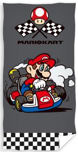 Osuška Super Mario Kart Cieľová Čiara , Barva - Šedá , Rozměr textilu - 70x140