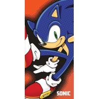 Osuška Sonic ježko , Barva - Modro-červená , Rozměr textilu - 70x140