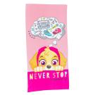 Osuška Tlapková Patrola Skye Never Stop , Barva - Ružová , Rozměr textilu - 70x140