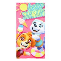 Osuška Tlapková Patrola Hello Sunshine , Barva - Ružová , Rozměr textilu - 70x140