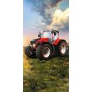 Osuška Traktor červený , Barva - Červená , Rozměr textilu - 70x140