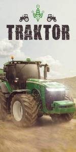 Osuška Traktor green , Barva - Barevná , Rozměr textilu - 70x140