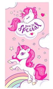 Osuška Unicorn , Barva - Ružová , Rozměr textilu - 70x140