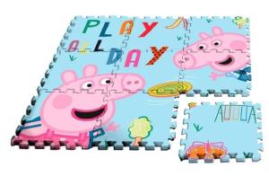 Penové puzzle Peppa Pig 90x60 , Barva - Modrá