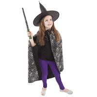Plášť Čarodejnica s klobúkom , Velikost - M , Barva - Čierna