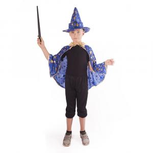 Plášť modrý s klobúkom Čarodejník