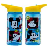 Plastová Láhev Mickey Mouse 510 ml. , Velikost lahve - 500 ml , Barva - Modro-žltá