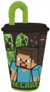 Plastový kelímok so slamkou Minecraft , Barva - Zelená
