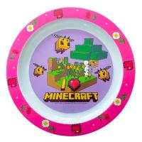 Plastový talíř minecraft růžový , Barva - Ružová
