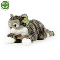Plyšová mourovatá mačka 42 cm ECO-FRIENDLY  , Barva - Hnedá