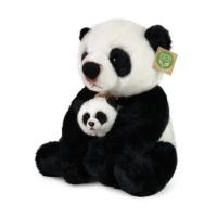 Plyšová panda s mládětem 27 cm ECO-FRIENDLY , Barva - Čierna