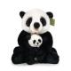 Plyšová panda s mládětem 27 cm ECO-FRIENDLY , Barva - Bielo-čierna-2