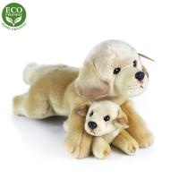 Plyšový labrador s bábätkom 25 cm ECO , Barva - Béžová