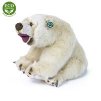 Plyšový ľadový medveď sediaci 43 cm ECO , Barva - Biela