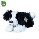 Plyšový pes border kólia 30 cm , Barva - Černo-bílá