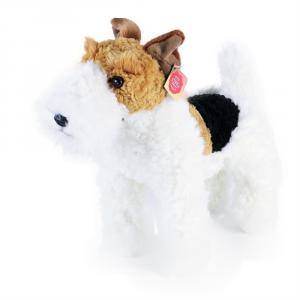 Plyšový pes foxteriér Dášenka stojace, 30 cm , Barva - Biela