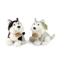 Plyšový pes husky 16 cm ECO-FRIENDLY , Barva - Čierna