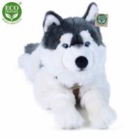 Plyšový pes husky 60 cm ECO-FRIENDLY , Barva - Bílo-šedá