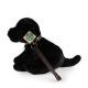 Plyšový pes labrador černý s vodítkem 25 cm ECO-FRIENDLY , Barva - Čierna-1