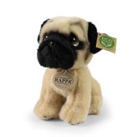 Plyšový pes mops 18 cm ECO-FRIENDLY , Barva - Biela