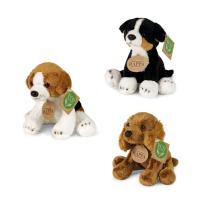 Plyšový pes sedící 14 cm ECO-FRIENDLY , Barva - Biela