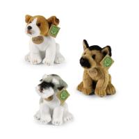 Plyšový pes sedící 20 cm 3 druhy ECO-FRIENDLY , Barva - Biela